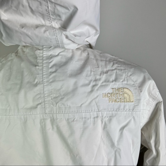 The North Face Womens Hyvent Hooded Jacket White Black Color Block Zip Pockets M - Picture 9 of 12